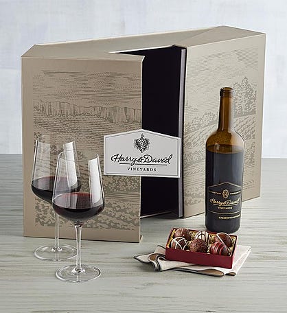 Reserve Cabernet Sauvignon with Glasses and Truffles Gift Set
